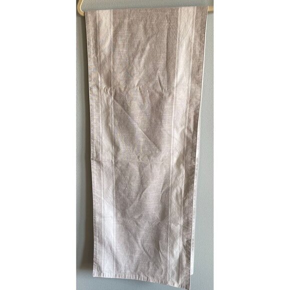 Simple Dining Room Table Runner Cotton Gray/Ivory 13"x72" - Picture 1 of 7